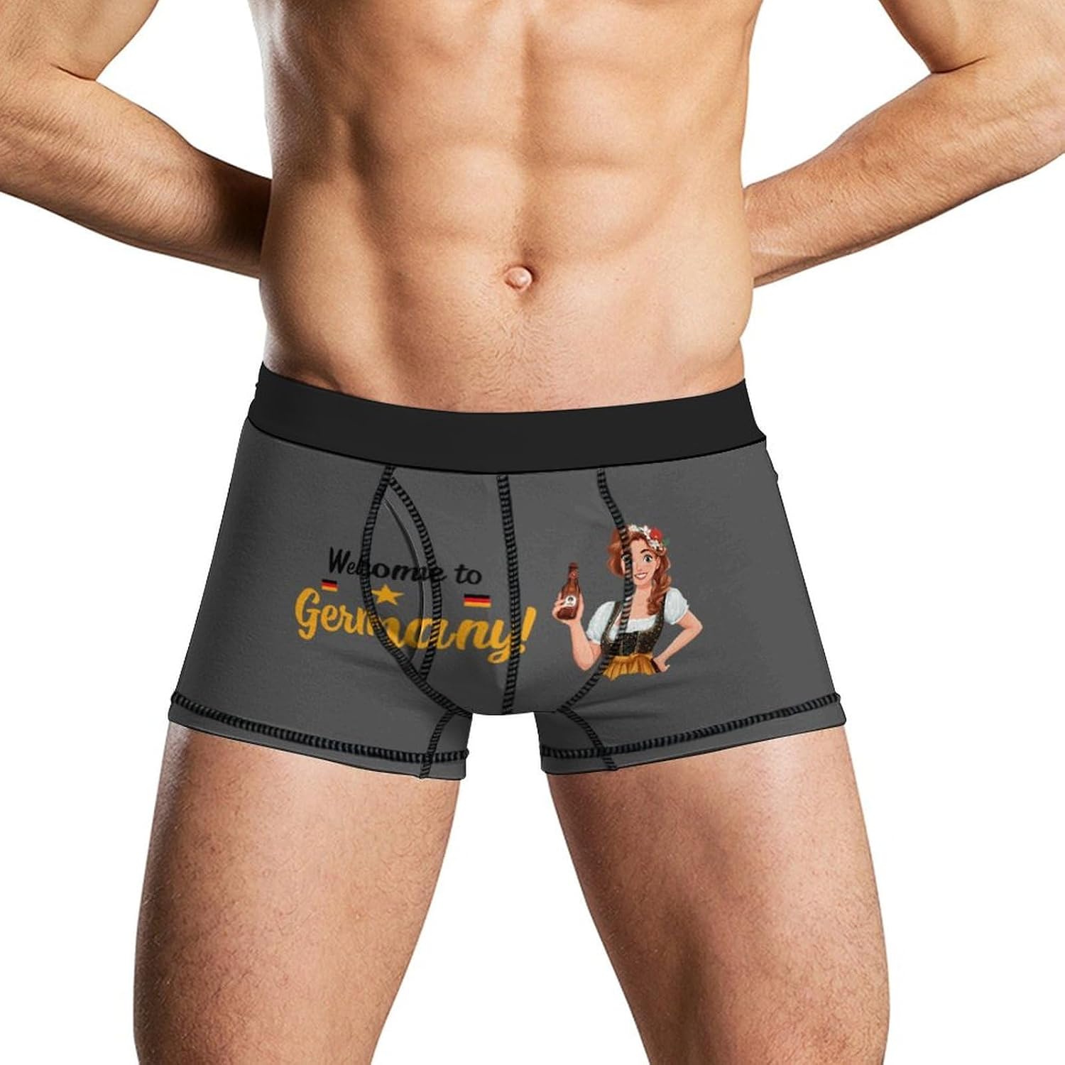 Welcome to Germany Novelty Men's Boxer Briefs Soft Breathable Underpants Trunks Stretch Underwear