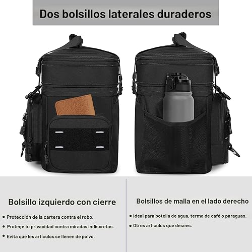 Miniatura 2 de Lonchera táctica expandible, bolsa enfriadora de almuerzo con aislamiento grande, resistente a prueba de fugas, para hombres y adultos, trabajo,