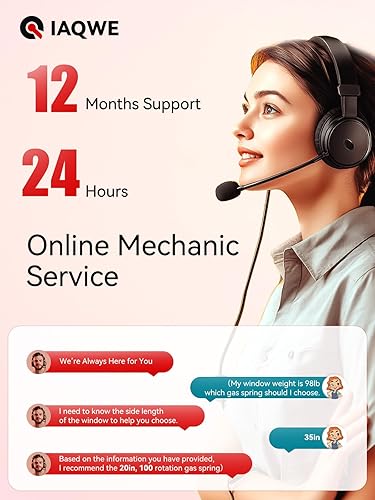 Miniatura 8 de IAQWE Soportes de resorte de gas de 15 pulgadas, 10 libras45 N para caja de herramientas, tapa, gabinete de TV, cubierta de toldo, tapa de