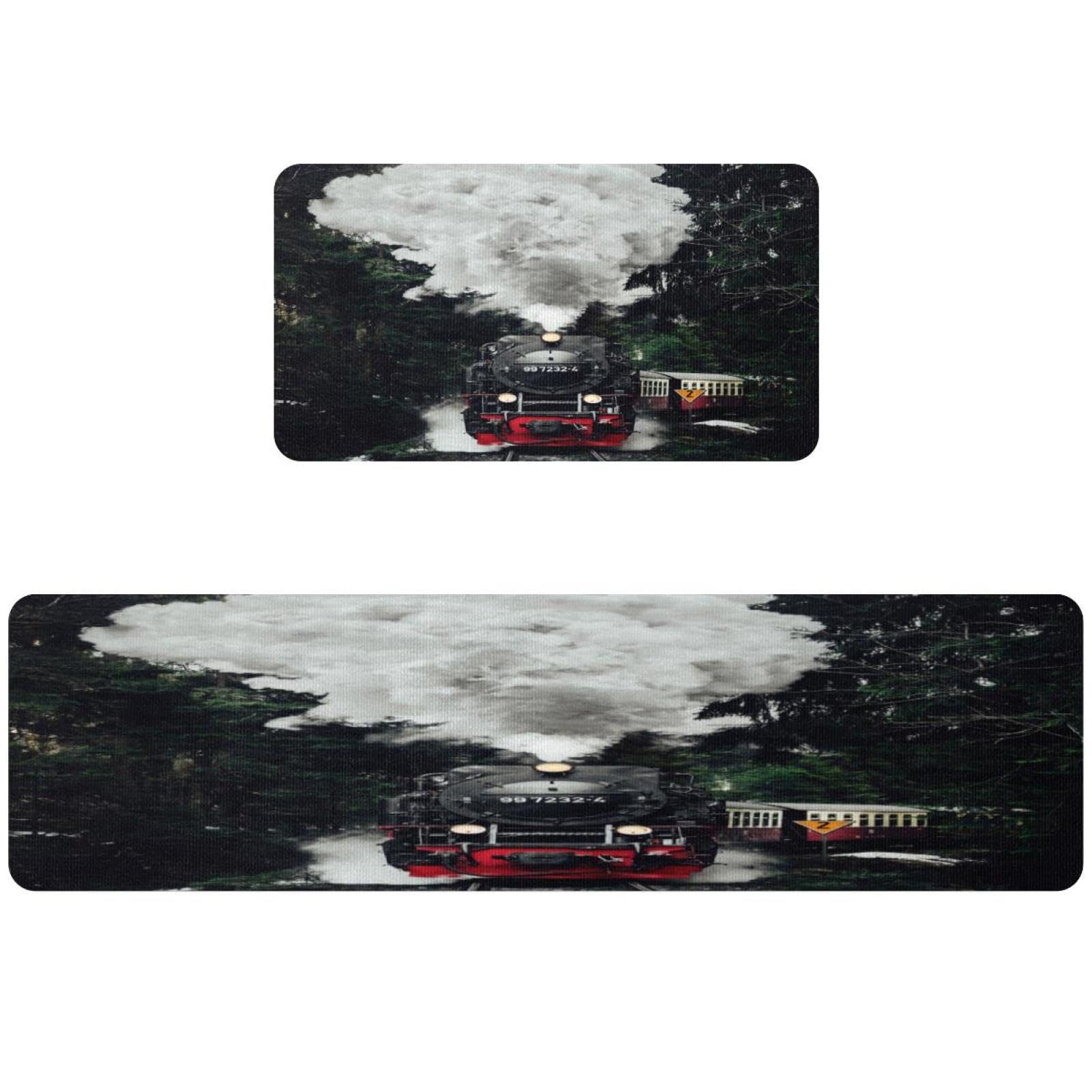 Tapis de cuisine antidérapant lot de 2 vieux camion forêt : haute absorption lavable en machine