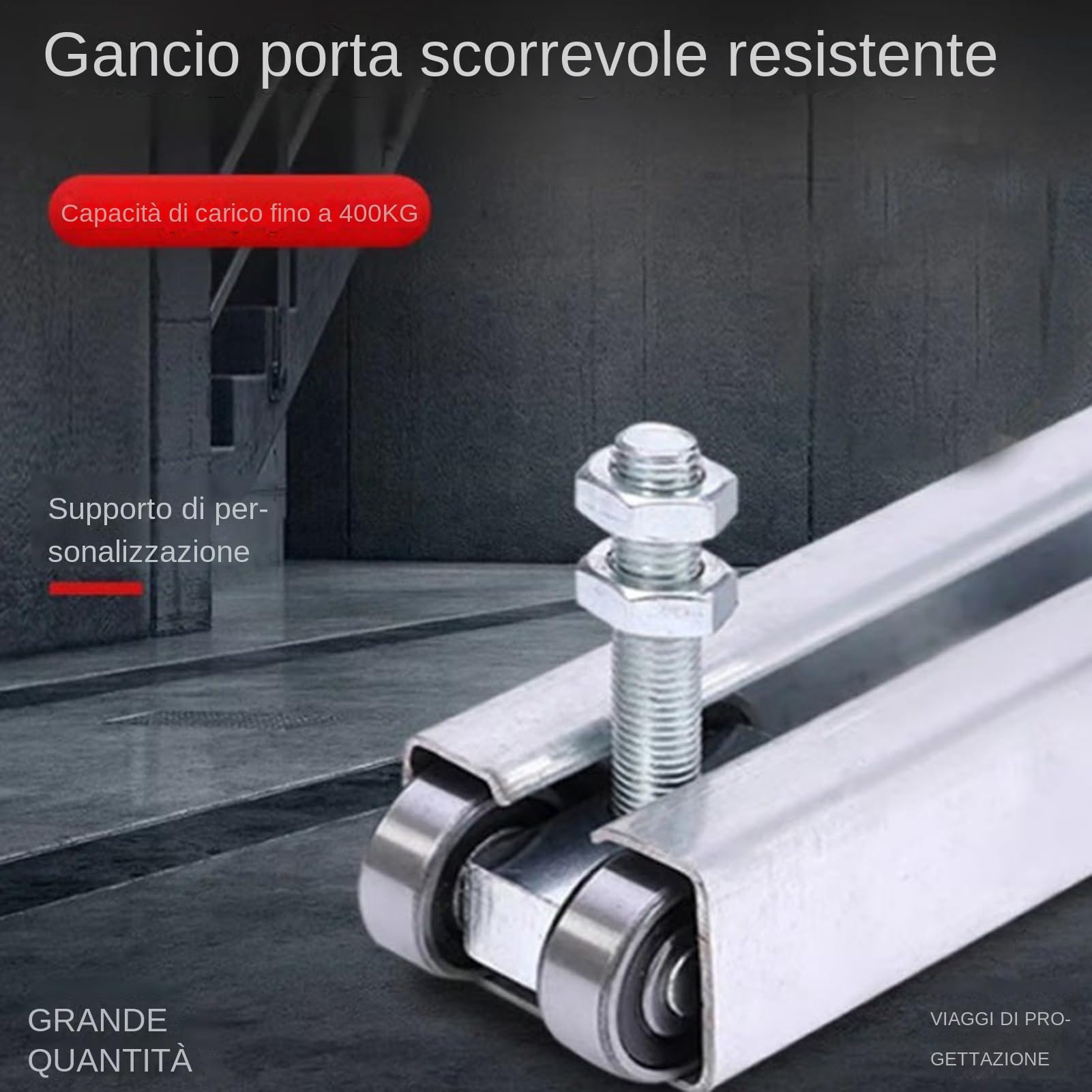 Terratte Scorrevole Galleggiante - Gancio Della Porta A Capannone, Kit Rullo Per Binari | Traccia A Fascio Di Scatole Con Ruote Per L'ingresso Del Fienile, Hardware Per Aliante A Pannello Pesante, Sis