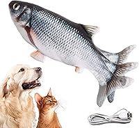 Vista 10 de Flopping Fish - Juguete eléctrico para perros y gatos, juguetes interactivos para mascotas para ejercicio de perros, reduciendo el estrés para gatos