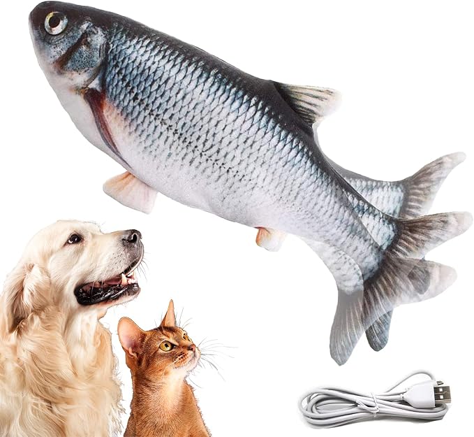 Flopping Fish Electric Dog Toy, Realistic Flopping Fish Dog Exercise Toy, Interactive Pet Toys for Small and Medium Dogs