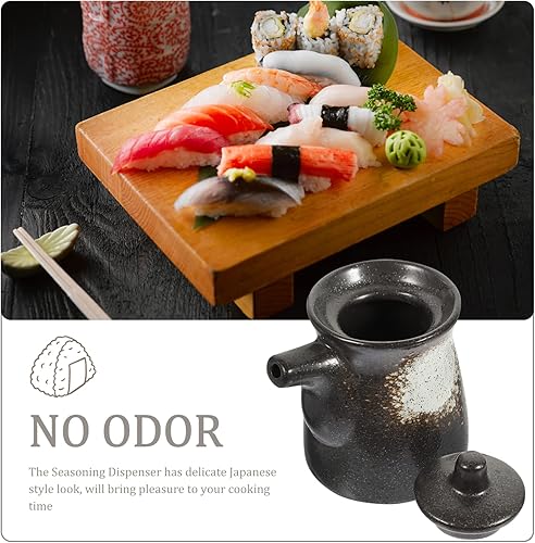 Miniatura 2 de Dispensador de jarabe de arce Botella dispensadora de aceite Botella de aceite de cerámica Botella de salsa de soja con tapa para cocina-3.3 * 3.9