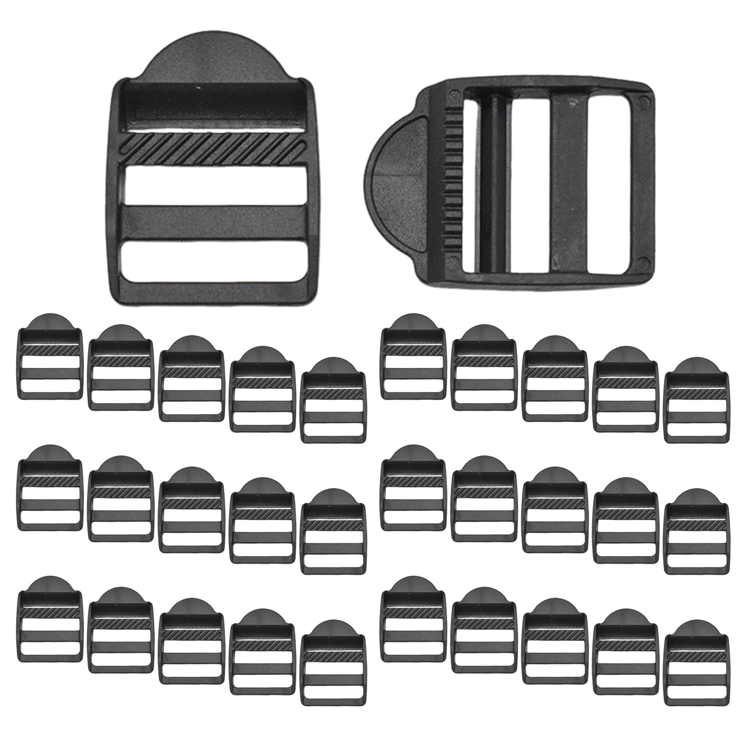 Rnfksu Black 30 Pieces Of Plastic Adjustment Buckle, Non-Slip Backpack Ladder Buckle, Clip-On Strap, School Bag Shoulder Strap Fixed Buckle.