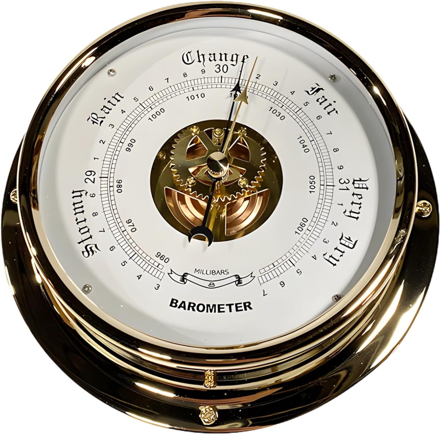 Generic Nautical 6 In Barometer, Stainless Steel Weather Clock, Fishing Gauge
