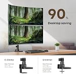 PUTORSEN Heavy Duty Dual Monitor Stand for 17-49 inch Screens up to 20 kg - Premium Aluminum Gas Spring Montior Arm, Full Motion Dual Vertical Monitor Mount with 2 Mounting Type (Black)