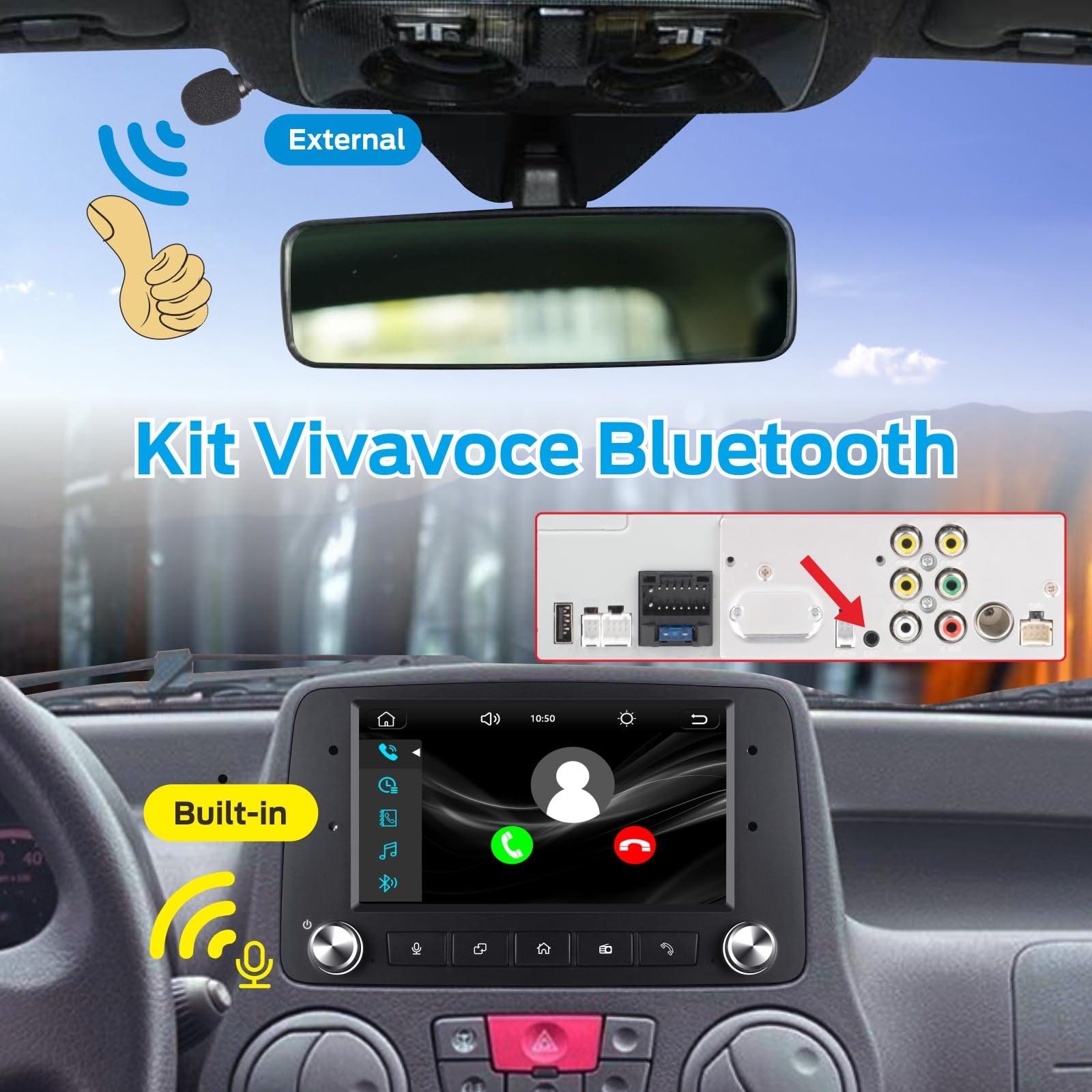 Autoradio Linux Avvio Lampo Compatibile Fiat Panda 169 2003-2012 | Installazione Rapida | CarPlay/Android Auto Wireless/FM/AM/RDS/USB | DSP 100W |