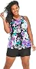 Swimsuits For All Swim 365 Women's Plus Size Longer-Length High-Neck Racerback Tankini Top