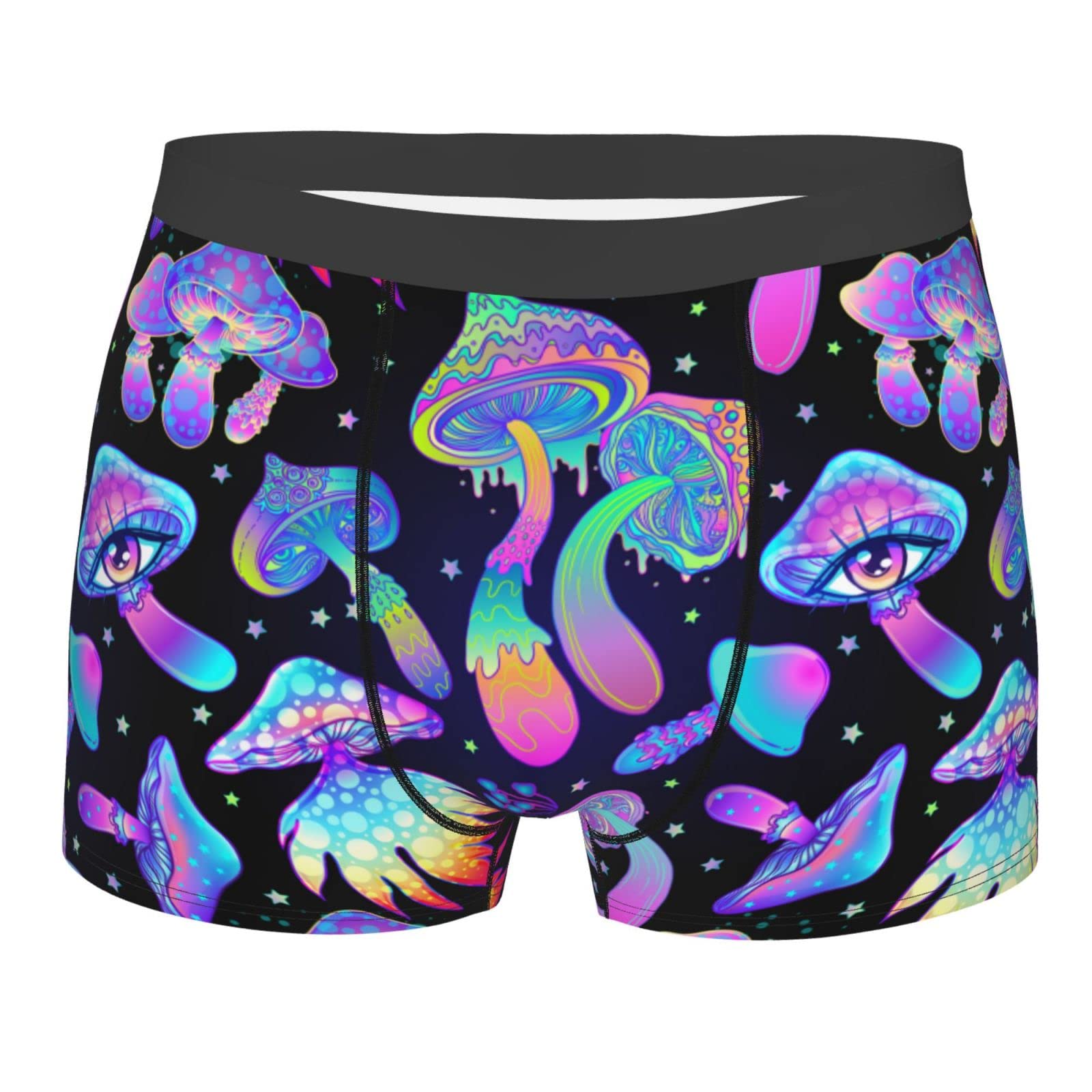 Zsosixdeal Men's Multicolor Psychedelic Trippy Mushrooms Underwear Boxer Briefs Comfortable Boxer For