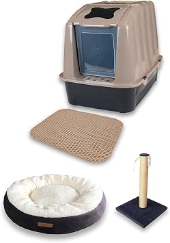 XXL Kapal  kedi tuvaleti + Simit Yatak + T rmalama + Paspas Kedi ba lang  seti -XXLKT1
