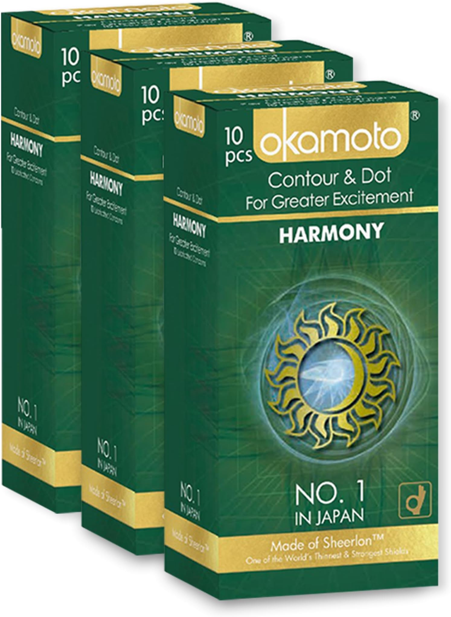 Harmony Condom | Extra Dotted Condoms for Men | Contoured Dotted Condoms for Extra Simulation | (3 x 10s)