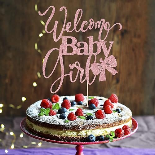 Miniatura 4 de Decoración de bienvenida para tartas de bebé niña, baby shower, baby shower, recién nacido, espectáculo de género para niña feliz cumpleaños (oro