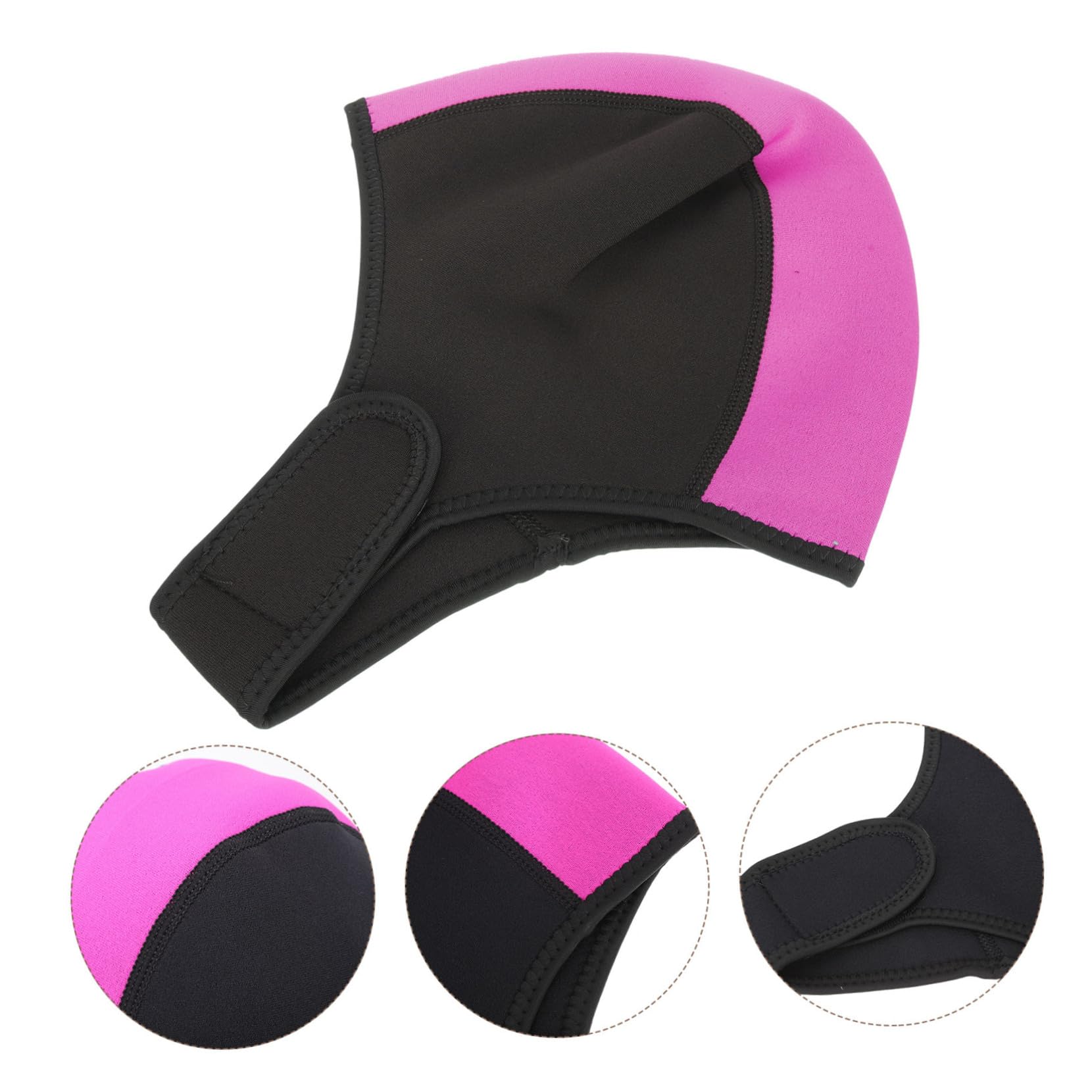 HANABASS 3piezas Gorro De Neopreno para Natación y Buceo Protección Térmica y Aislamiento Unisex Color Negro y Rosa Cómodo para Actividades Acuáticas