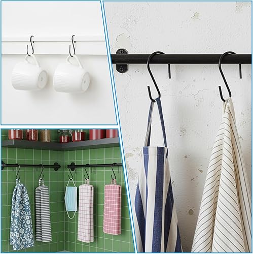 Miniatura 7 de 100 ganchos pequeños en S de 1 pulgada de metal resistentes en S, mini ganchos de hierro negro para colgar ganchos de alambre para manualidades,