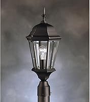 Vista 2 de Madison - Luz de poste de luz de 21.5 pulgadas con vidrio biselado transparente en bronce curtiduría