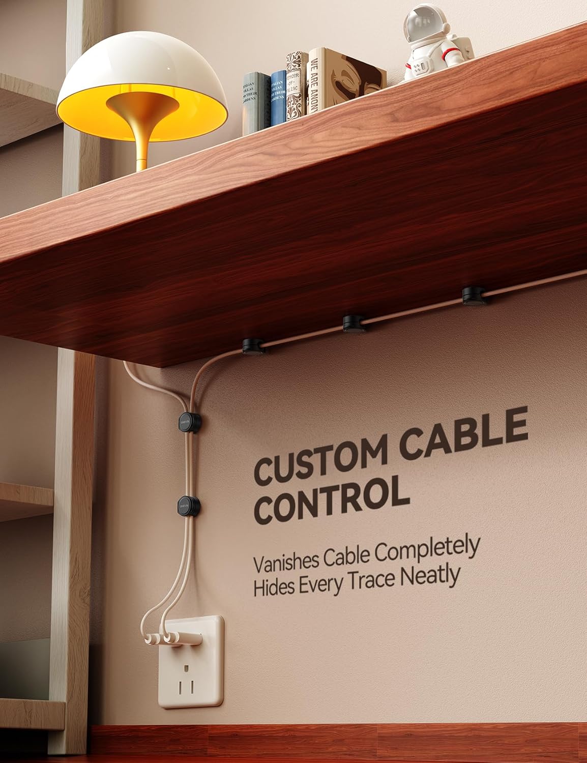 8-Pack Silicone Cord Organizer Magnetic Cable Clips, Adhesive Cable Management Under Desk Wire Hider, FLYLEAD Desktop Cable Organizer for Phone, Office Workspaces Desk Organization Home Accessories - Image 5