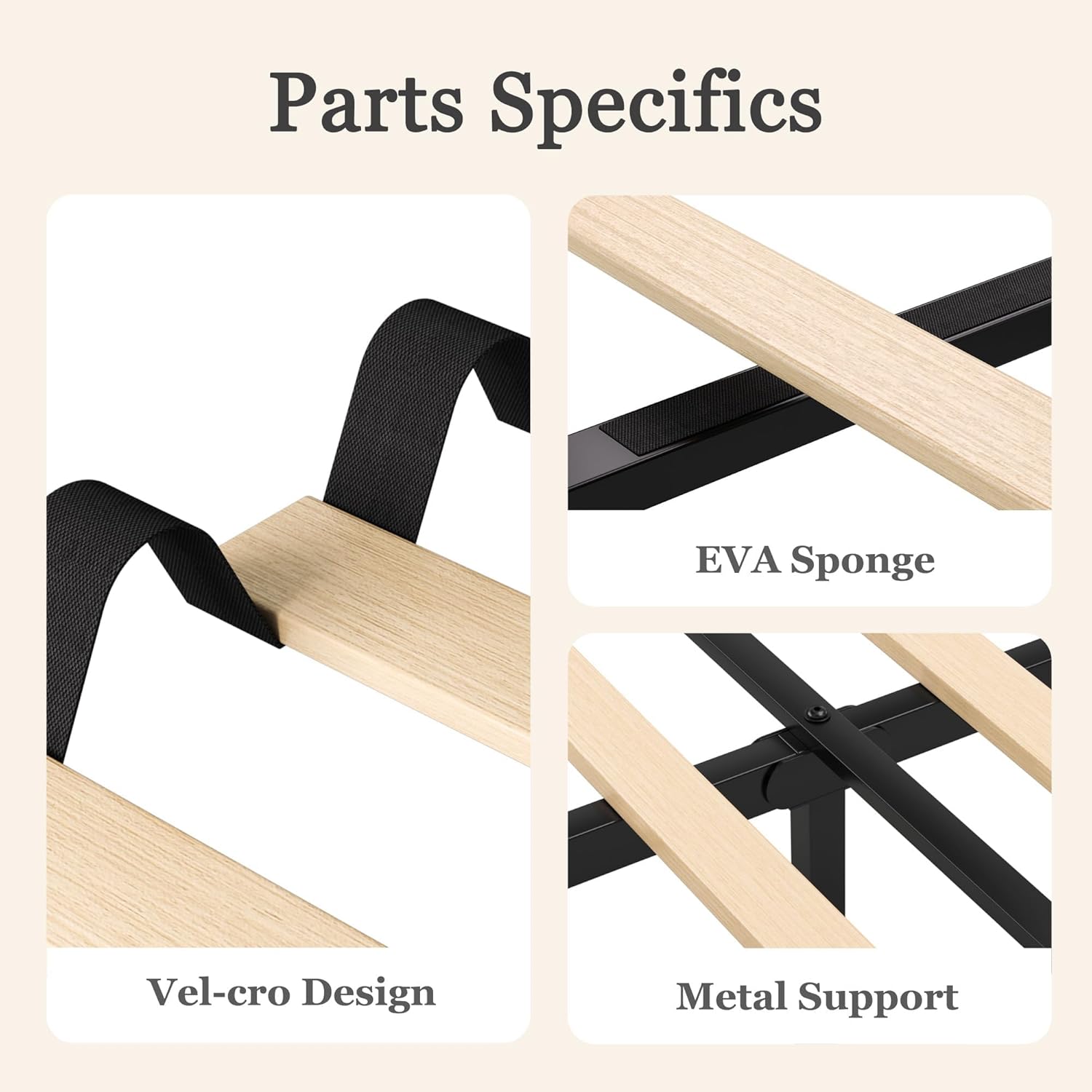 Full Platform Bed Frame with Linen Upholstered Adjustable Tall Headboard, No Box Spring Needed, Anti-Noise EVA Sponge, Easy Assembly, One-Box Shipping, 7.5 Inch Under Bed Storage, Dark Grey