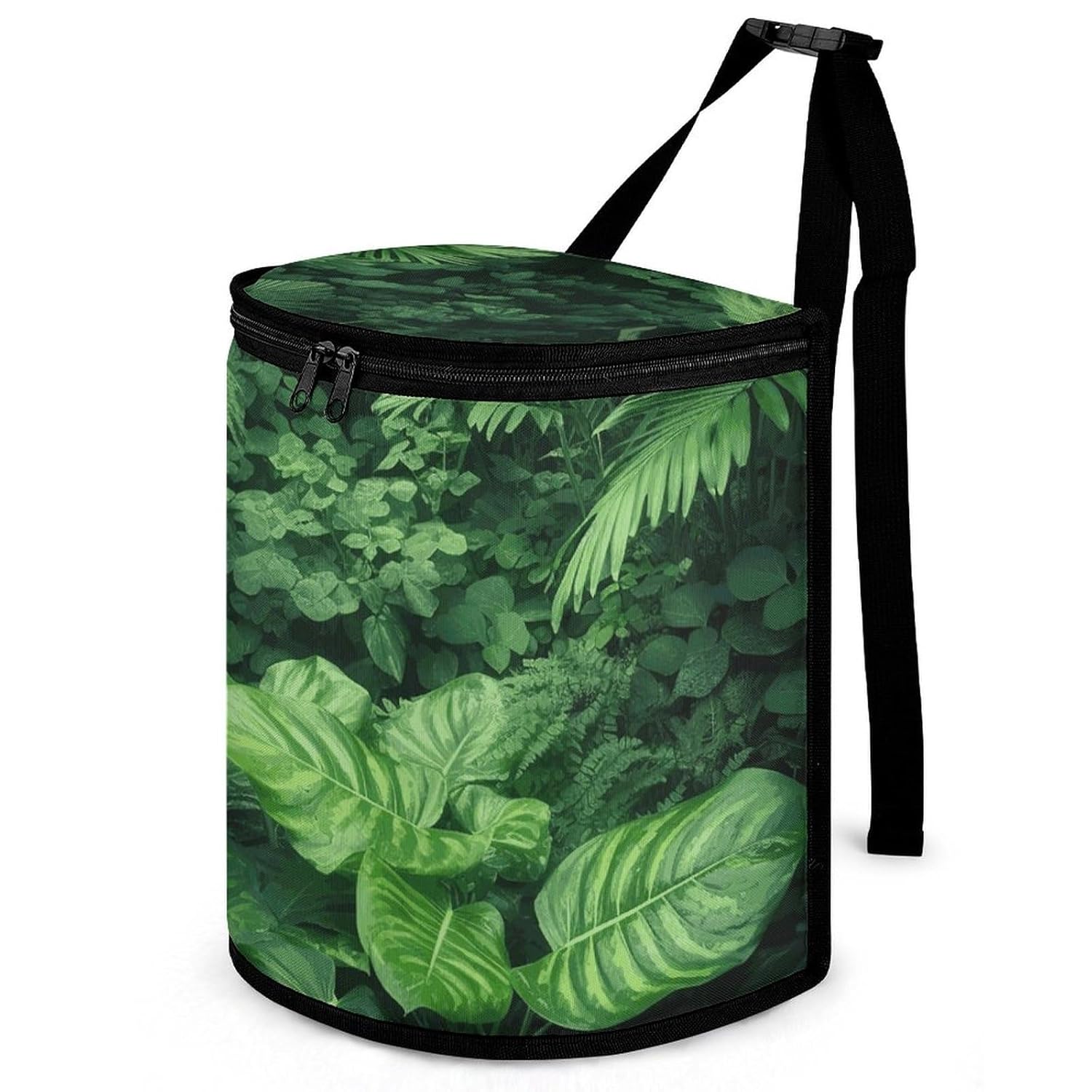 Hanging Car Trash Bag Densely Growing Green Plants Printed Car Garbage Storage Bag Leakproof Car Trash Can Portable Garbage Storage Bags