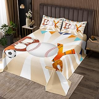 Castle Fairy Sports Ball Bedspread King Size for Adult Women,Baseball Basketball American Football Quilt Set with 2 Pillowcases,Soccer Volleyball Kids Games Style Decor Bedding Quilted,Breathable