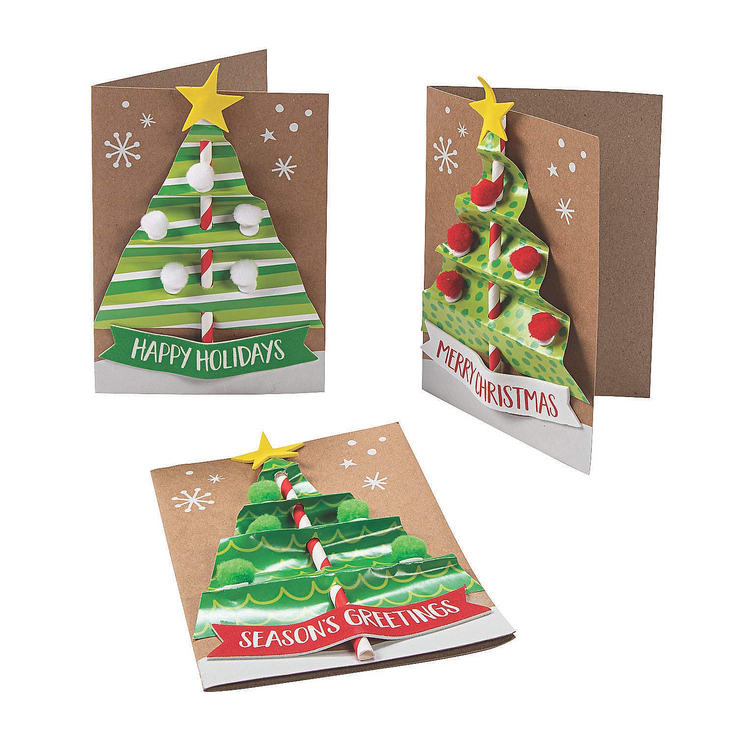 Fun Express Christmas Tree Card CK-12 - Craft Kits - 12 Pieces