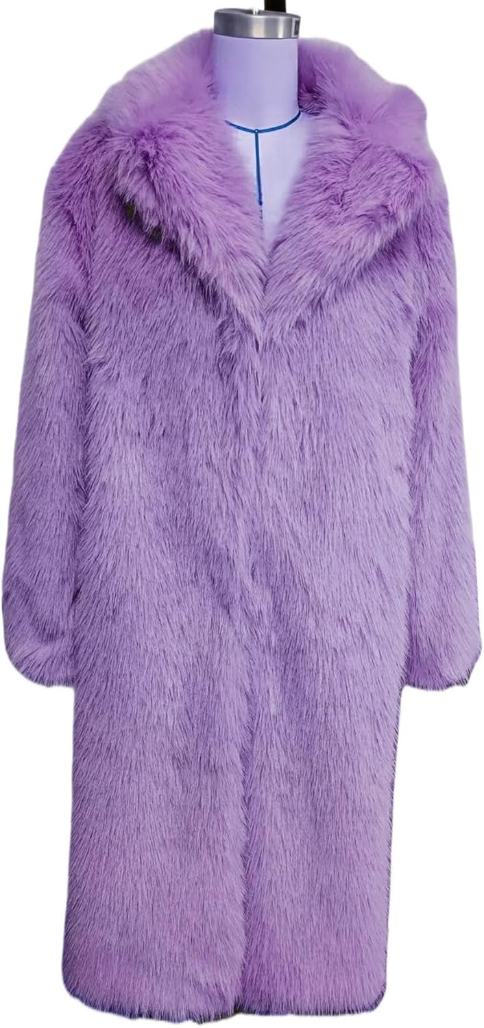 Fluffy Thicken Faux Fur Long Overcoa,Warm Winter Spring Warm Outwear Parka Coat