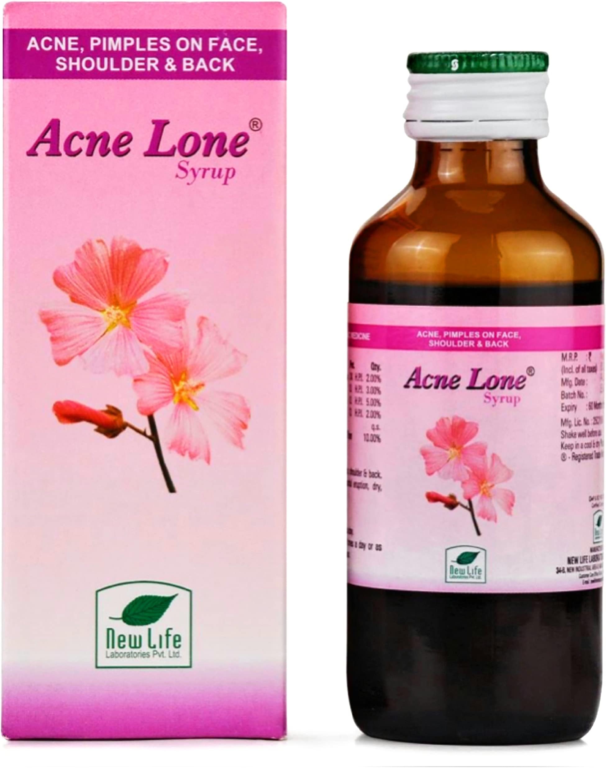 New Life Acnelone Syrup - Acne, Pimples (100ml) - Set Of 3