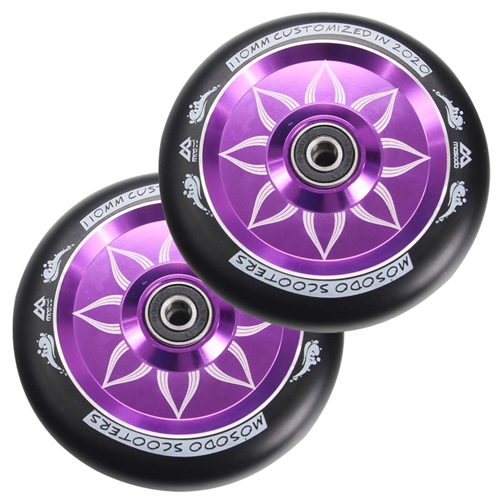 Ruedas De Scooter Freestyle Ruedas de la Scooter Piezas de Repuesto de la aleación de la aleación de 110 mm de la aleación con los rodamientos for Empujar/patear/Truco Scooter 2pcs / Set