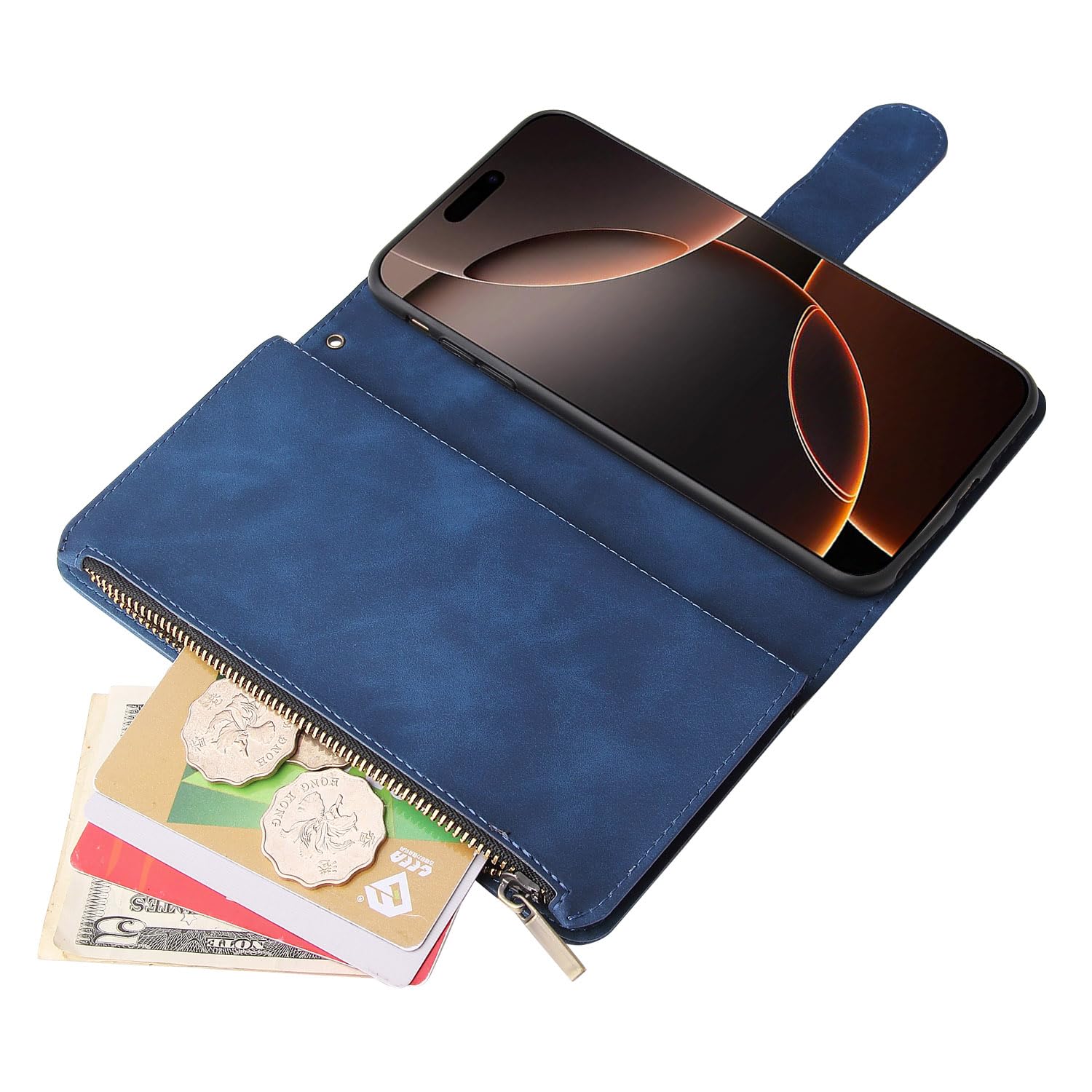 Asuwish Retro Leder-Hülle Für IPhone 16 Plus (6,7 Zoll) – Mit Displayschutzfolie, Kartenhalter & Standfunktion