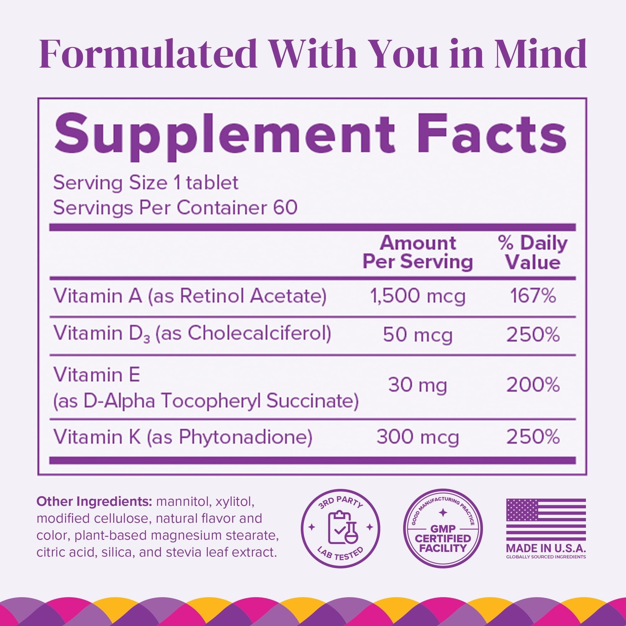 BariMelts ADEK, 60 Tablets, Natural Strawberry Flavor — Amazon image 2