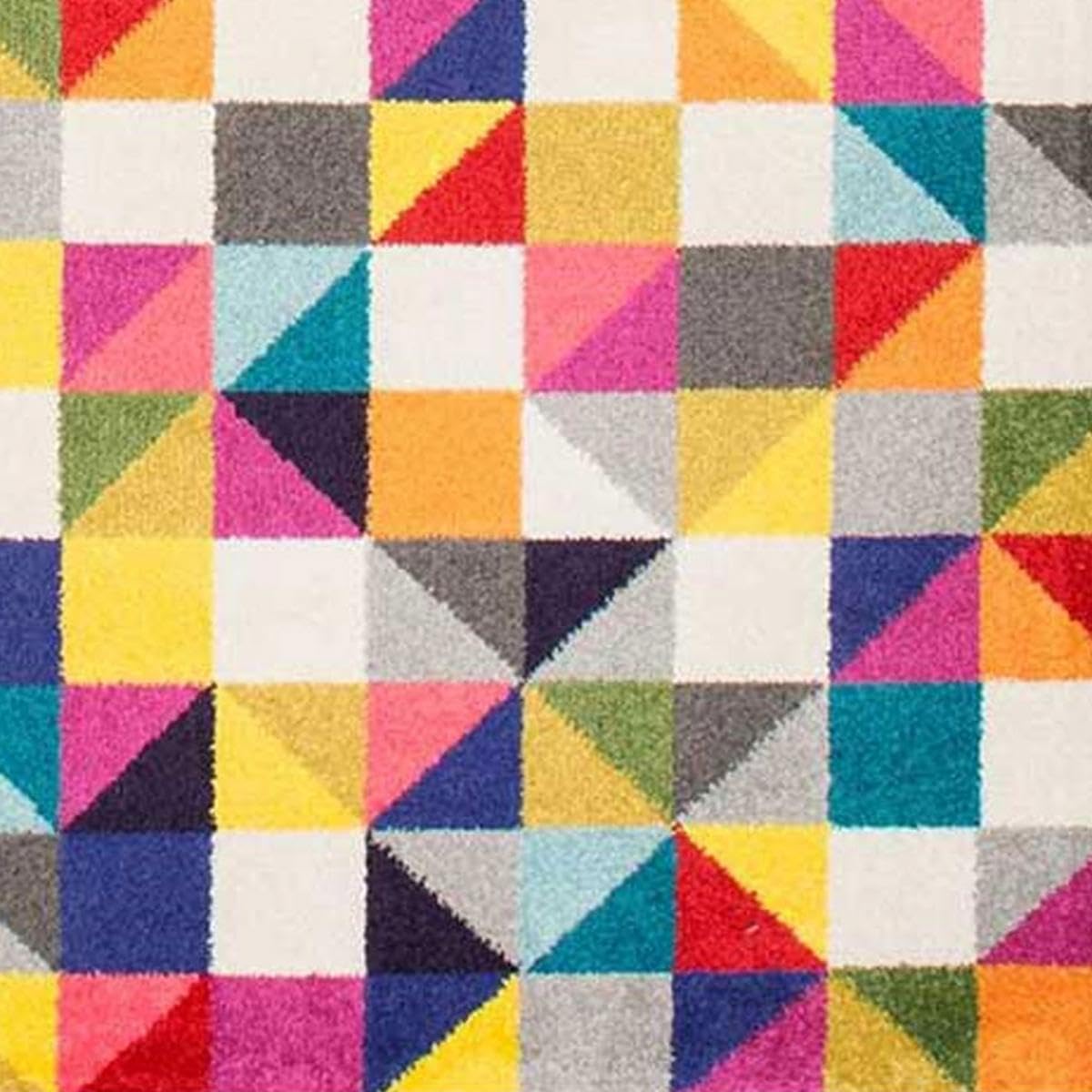 UN AMOUR DE TAPIS - tapis chambre detru boutik noir, blanc, rose, bleu, gris, jaune, orange, violet, rouge, vert, gris - 120 x 170 cm - tapis moderne 4139
