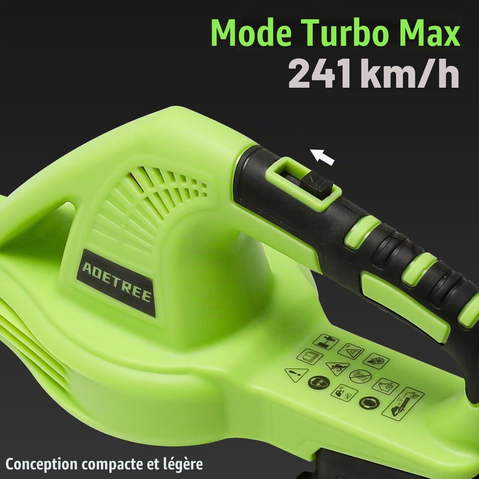 Souffleur à Feuilles 21V sans Fil avec Batterie et Chargeur,Vitesse 15000r/min,Souffleur Broyeur 2-en-1,souffleur électrique pour l'entretien de la pelouse et refoulement de la Neige (2 Batterie)