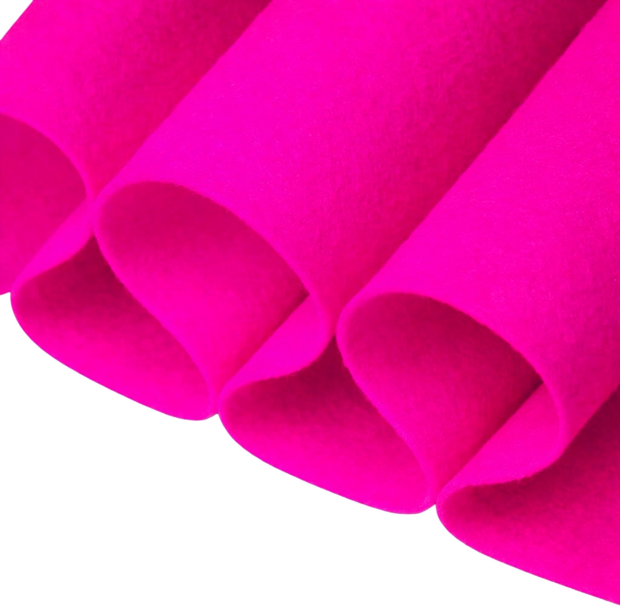 FabricLA Acrylic Felt Fabric by the Yard | 72 Inch Wide | Craft Sewing Cosplay Costumes | No-Fray Clean Cut | Neon Pink | Half Yard