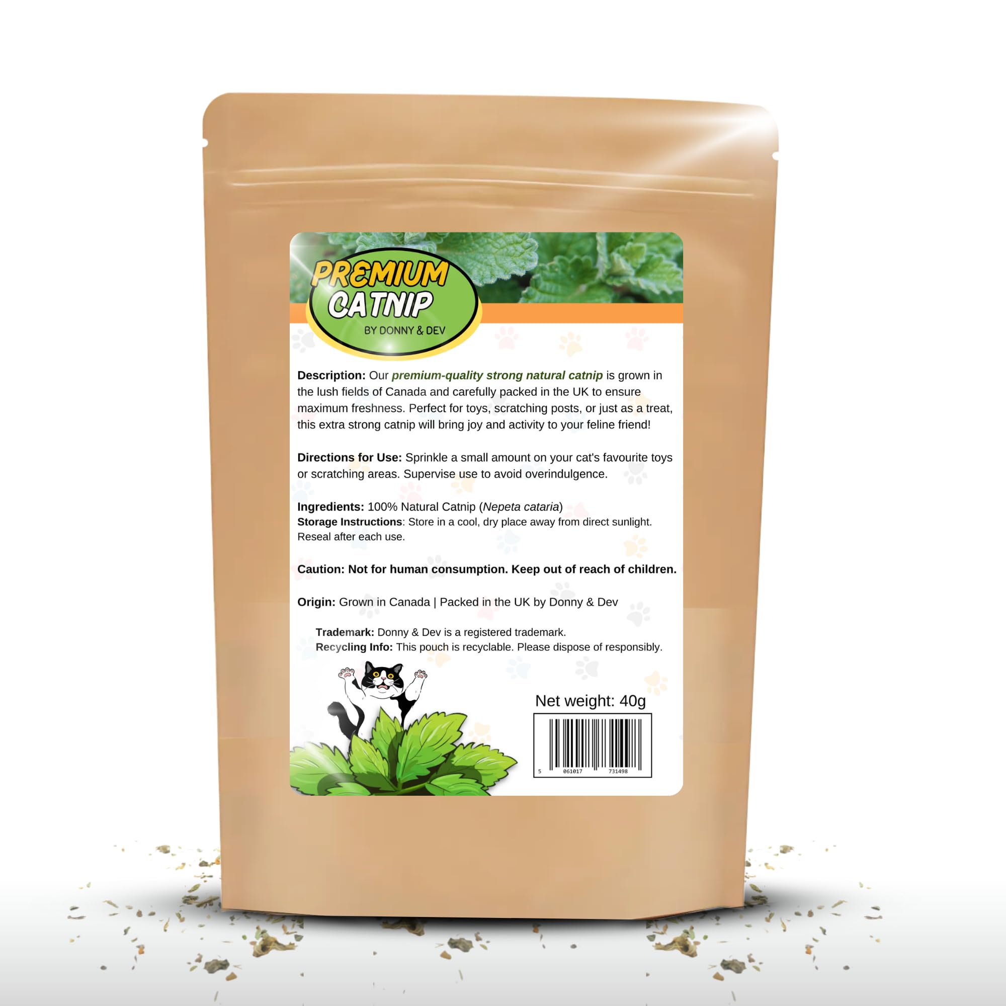 Donny & Dev Dried Catnip 40g - Image 2