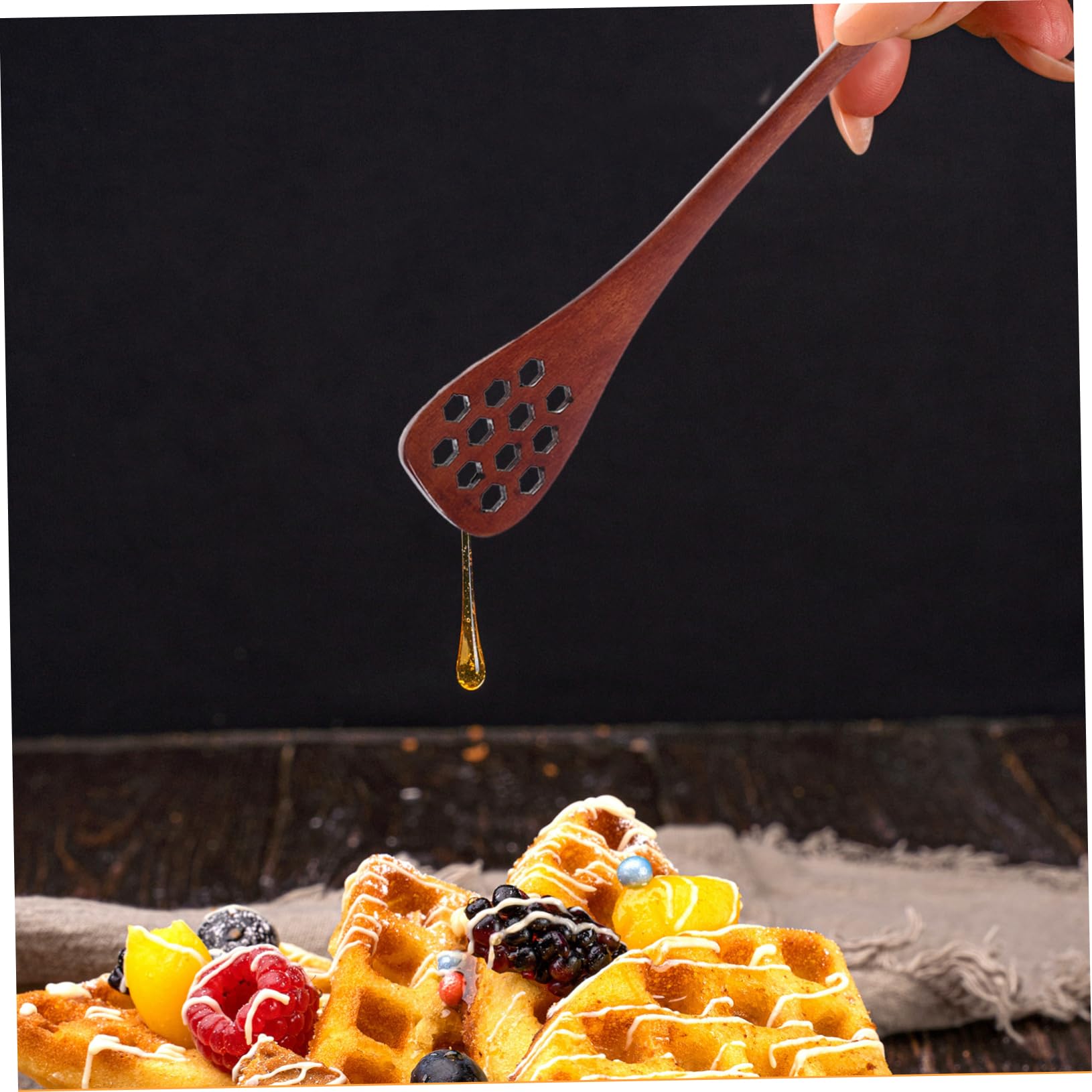 8 Piece Wooden Honey Dipper Sticks and Coffee Stirring Spoons