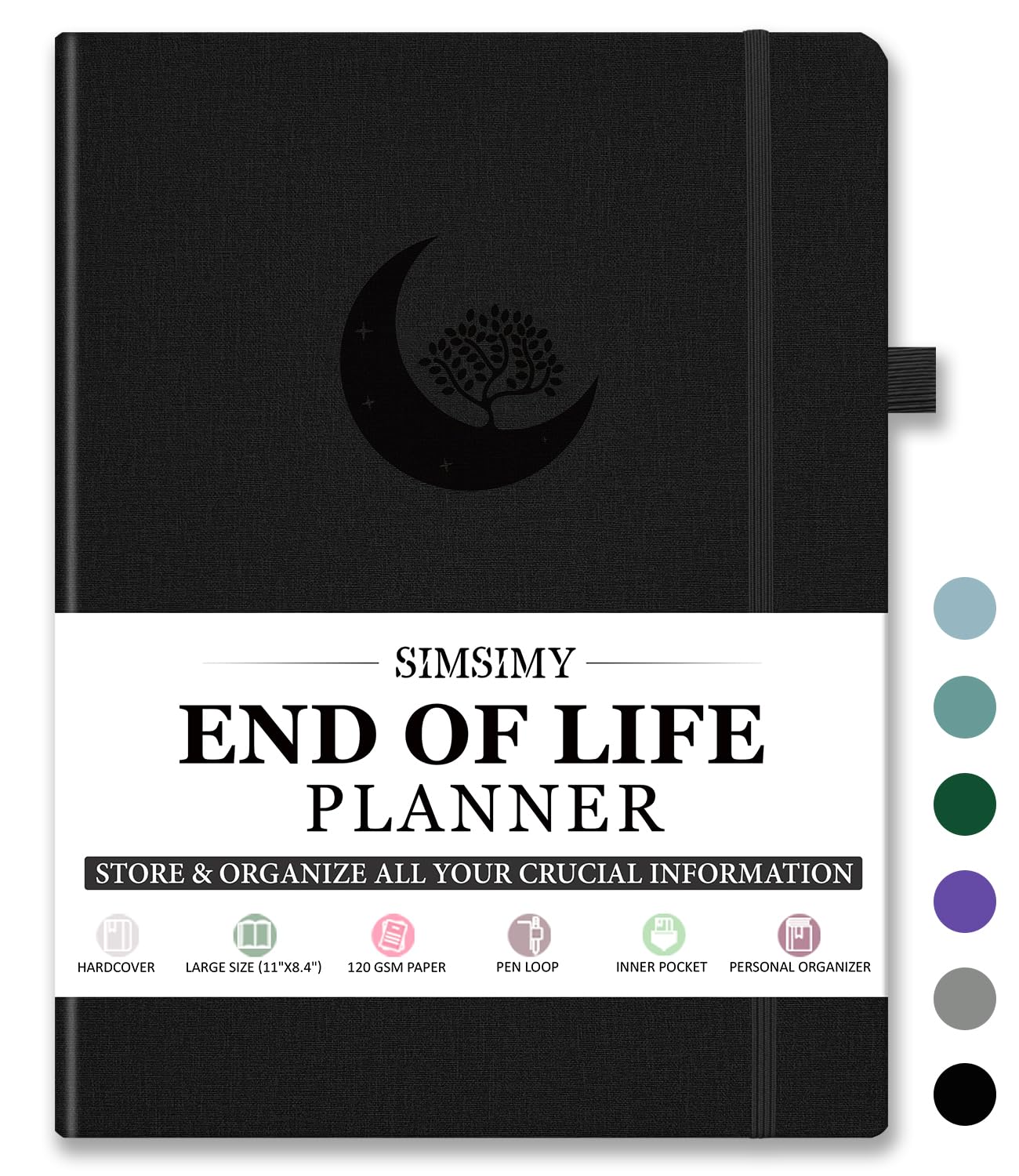 SIMSIMY End of Life Planner, Guided Estate Planning Organizer Notebook, Final Arrangements Organizer for Beneficiary, Will Preparation, Last Wishes & Funeral Planning, In Case of Death Organizer, — image 1