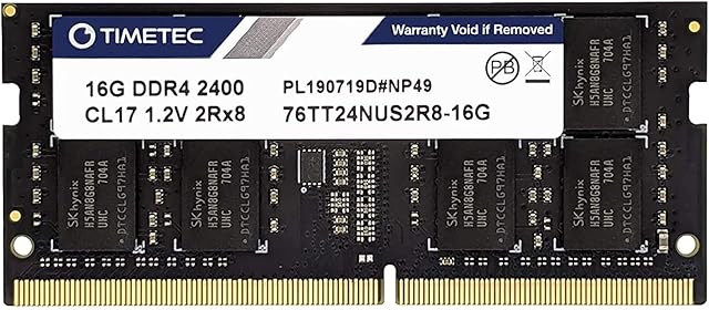 Timetec Hynix IC 16GB DDR4 2400MHz PC4-19200 Unbuffered Non-ECC 1.2V CL17 2Rx8 Dual Rank 260 Pin SODIMM Laptop Notebook Computer Memory RAM Module Upgrade (16GB)