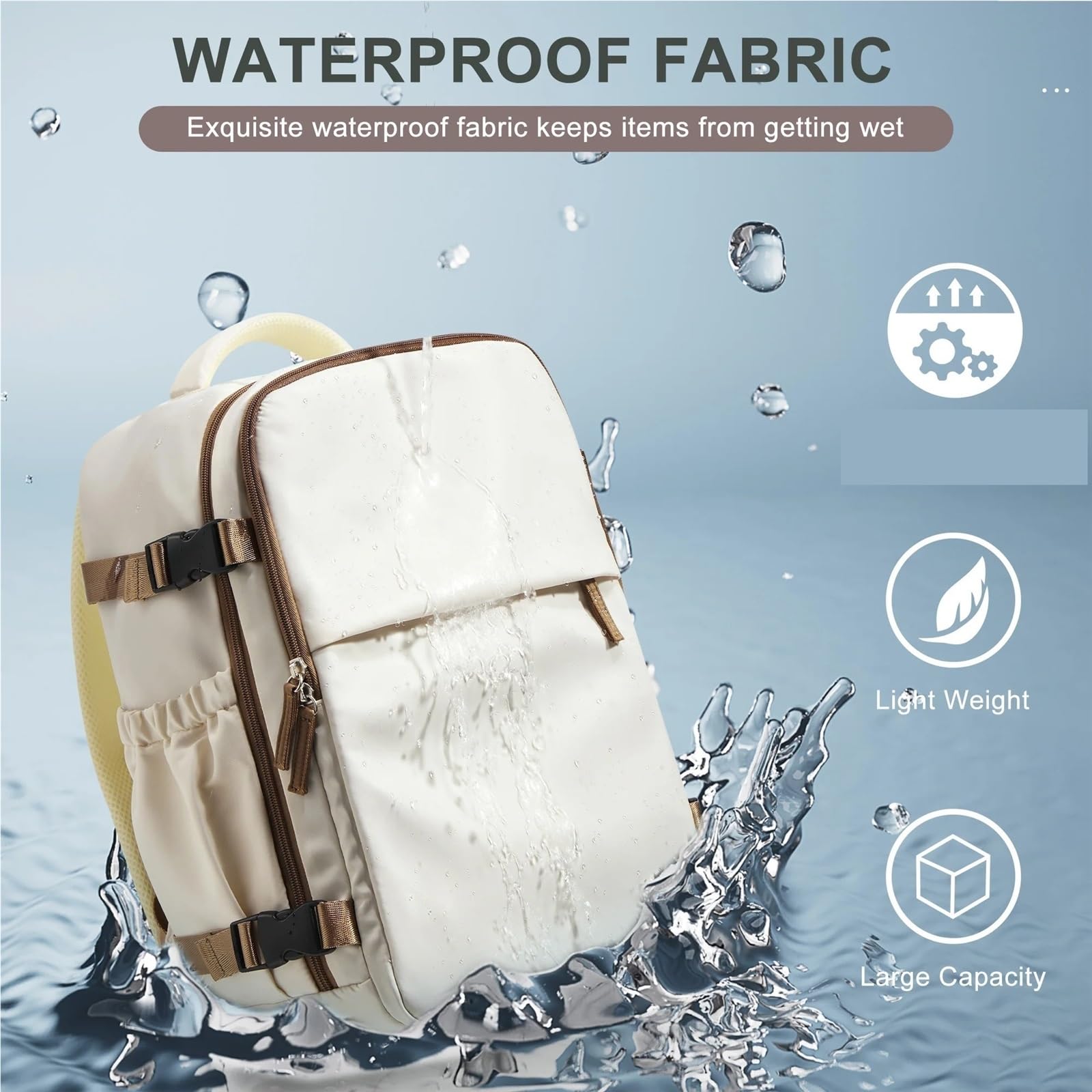 Bolsa De Cabina Mochila de viaje for avión de cabina, equipaje de mano, mochila de cabina, equipaje de mano for hombres y mujeres, bolsas for ordenador portátil de 15,6 pulgadas Para Viajar(Black)