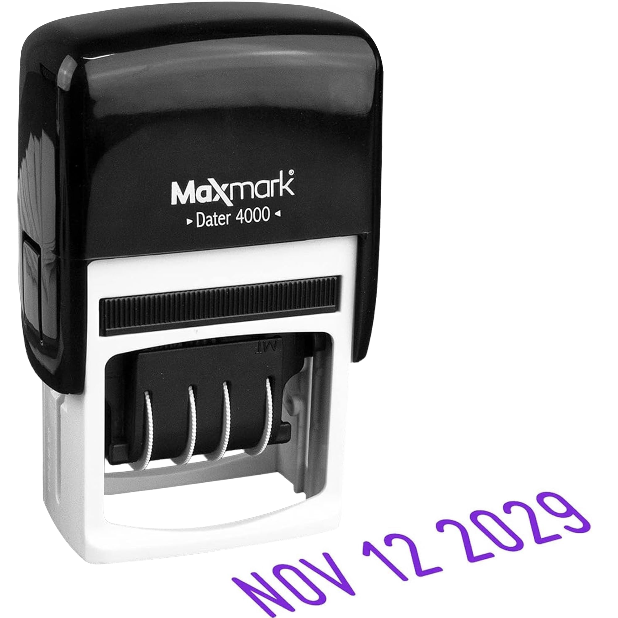 MaxMark Dater 4000 Self Inking Date Stamp - Purple
