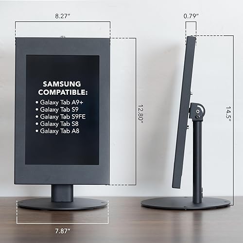 Miniatura 4 de Mount-It! Soporte de encimera de tableta con cerradura para Samsung Tab A9+, S9, S9 FE, S8, A8 - Soporte POS antirrobo, funda de seguridad