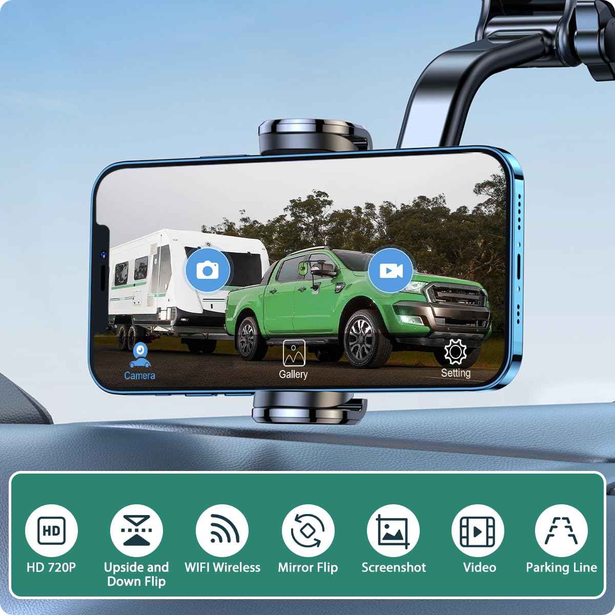 Caméras De Recul Voiture Sans Fil Wifi, Greenyi 5G 720P Hd Caméra