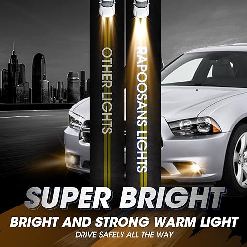 Miniatura 8 de Kit de montaje de luces antiniebla de conducción para Dodge Charger 2011-2014 Reemplazo de luz antiniebla con H8 12V 35W bombillas halógenas