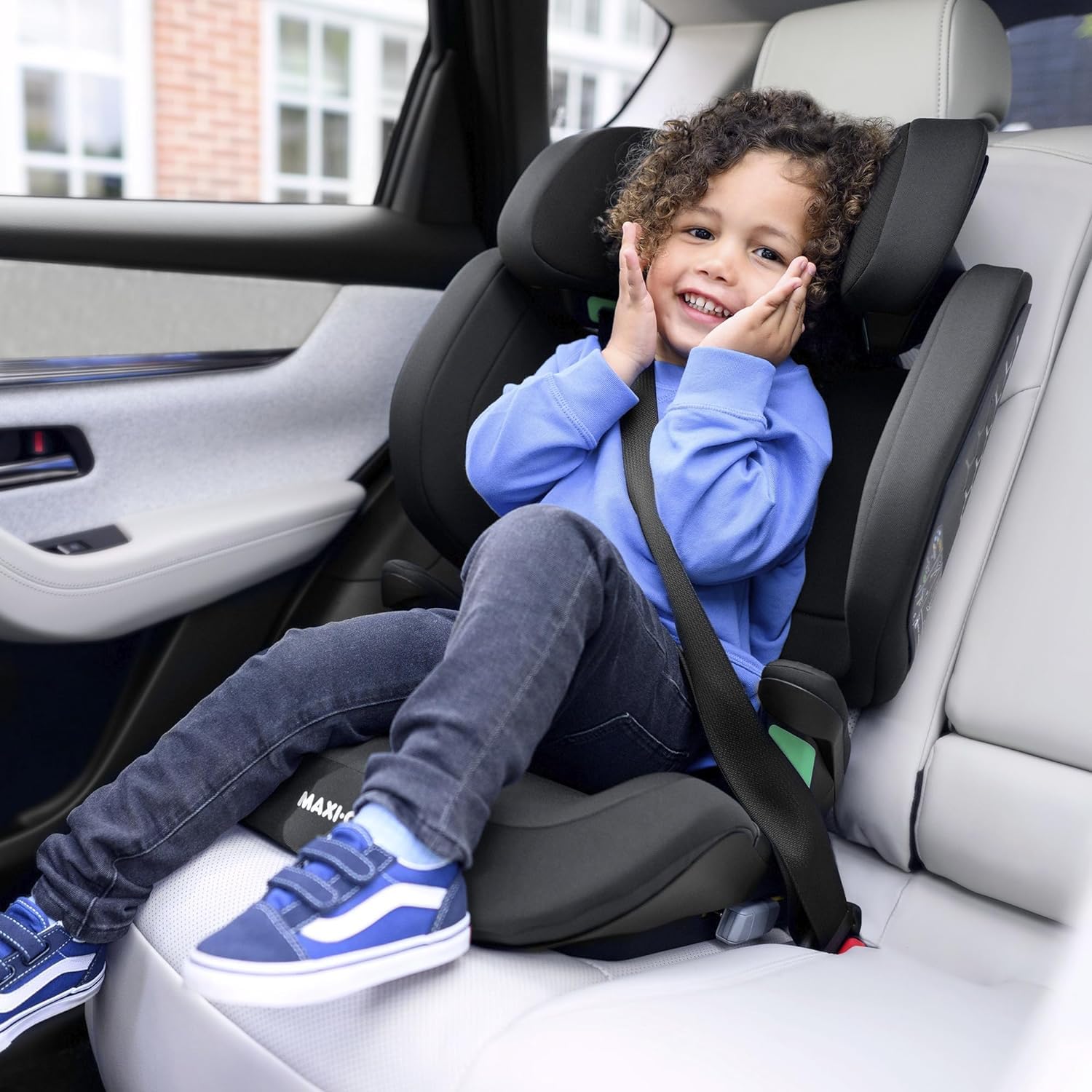 Maxi-Cosi RodiFix M i-Size, Silla de Coche Respaldo Alto, 3,5 -12 años, 100 - 150 cm, Silla Coche ISOFIX, Protección Impactos Laterales G-CELL, Altura Ajustable, Abrochado Rápido y Fácil, Basic Black