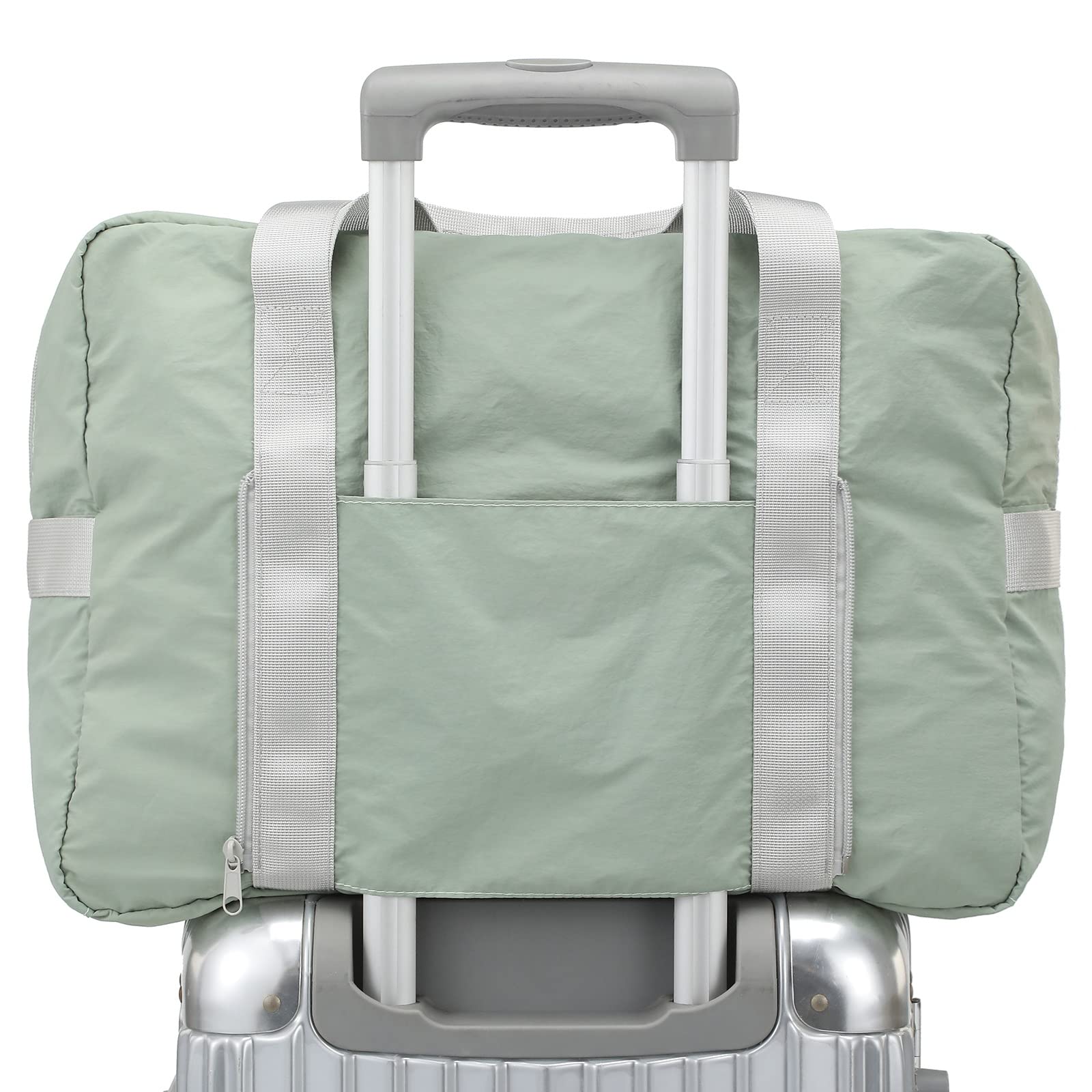VanFn Borsone da viaggio pieghevole, borsone sportivo da palestra, borsa da palestra in nylon impermeabile, borsone leggero per donne e uomini, borsa da weekend all'aperto, serie P.Travel, Verde opaco