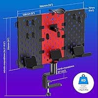 Vista 8 de PUTORSEN Headphone and Controller Holder for Desk, Rotatable DIY Modular Headphones Holder & Controller Stand with Cable Hooks, Clamped AboveUnder