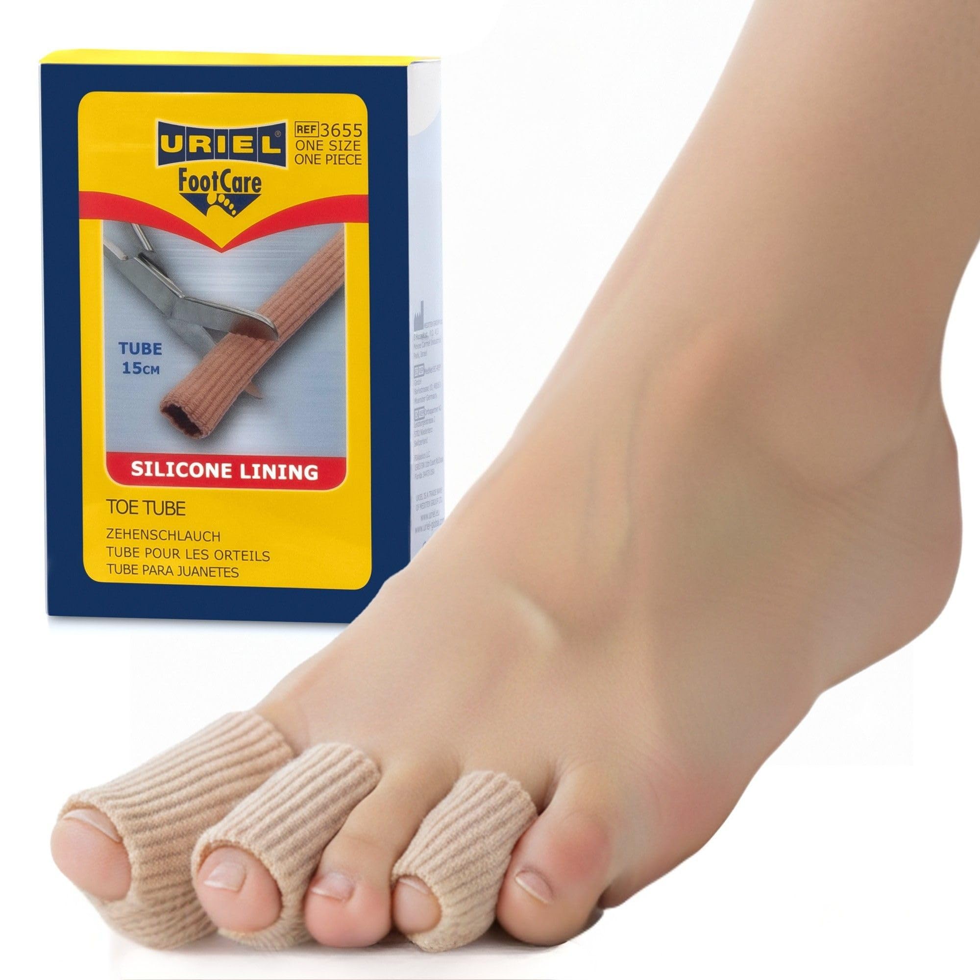 URIEL Silicone Toe Sleeves – Cuttable Toe Cushions for Corns, Calluses, Blisters and Ingrown Nails – Soft Protective Tubes for Comfortable Everyday Wear