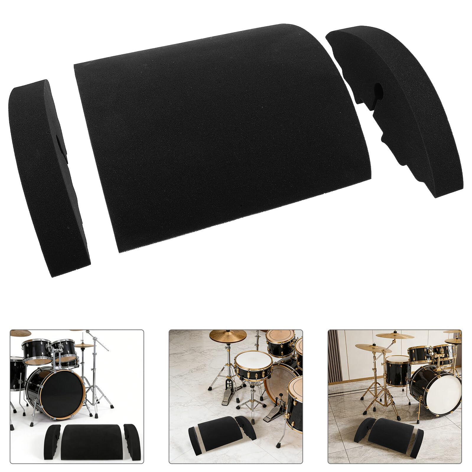 3 Silenciadores de Esponja para Práctica de Batería, Almohadillas Amortiguadoras de Tono, Kit de Accesorios para Bateristas, Silenciamiento de Platillos y Entrenamiento en