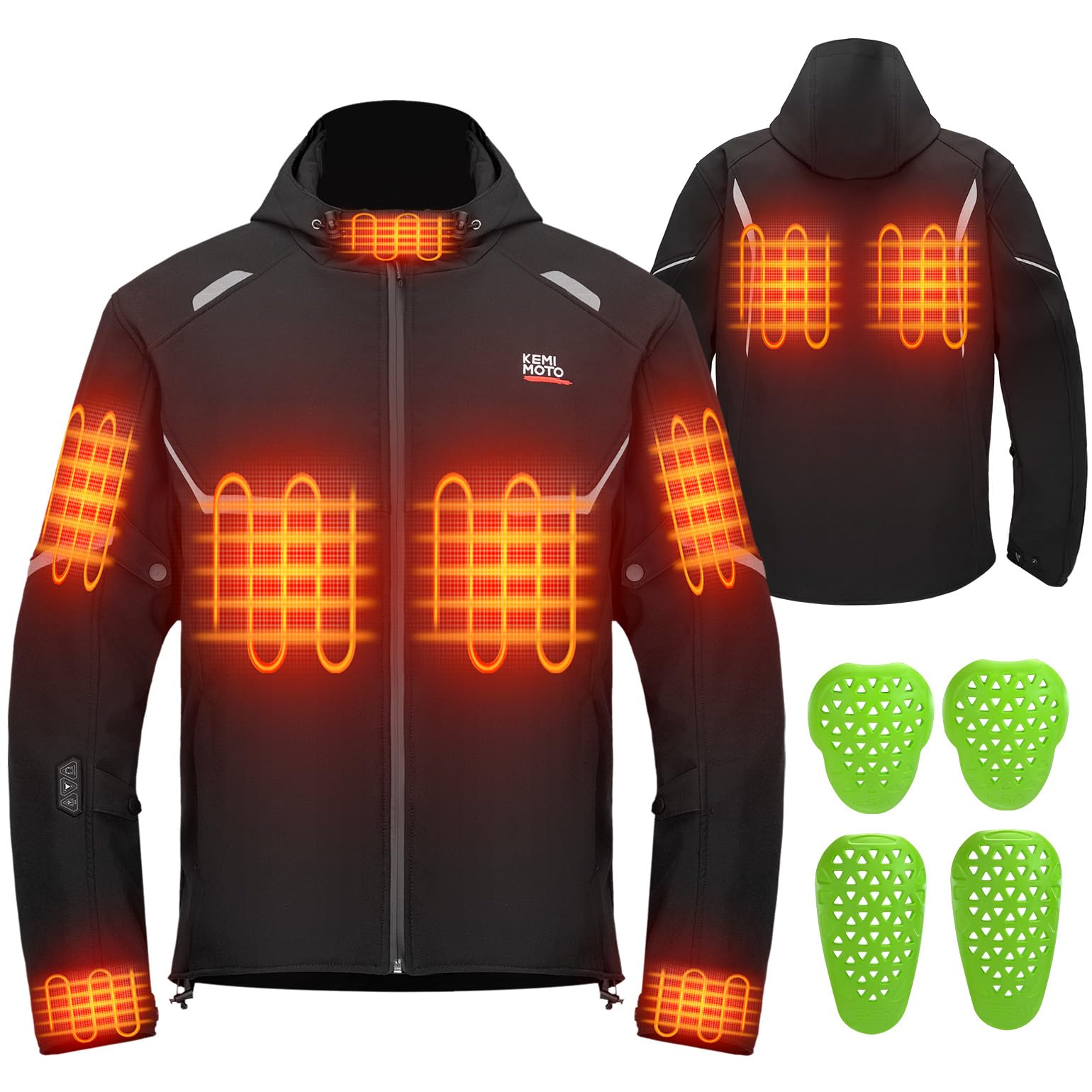 heated biker gear KEMIMOTO Motorcycle Riding Jacket with 77WH Battery Heating Time 6-15H, Heated Riding for Men CE 1 Protection : Automotive