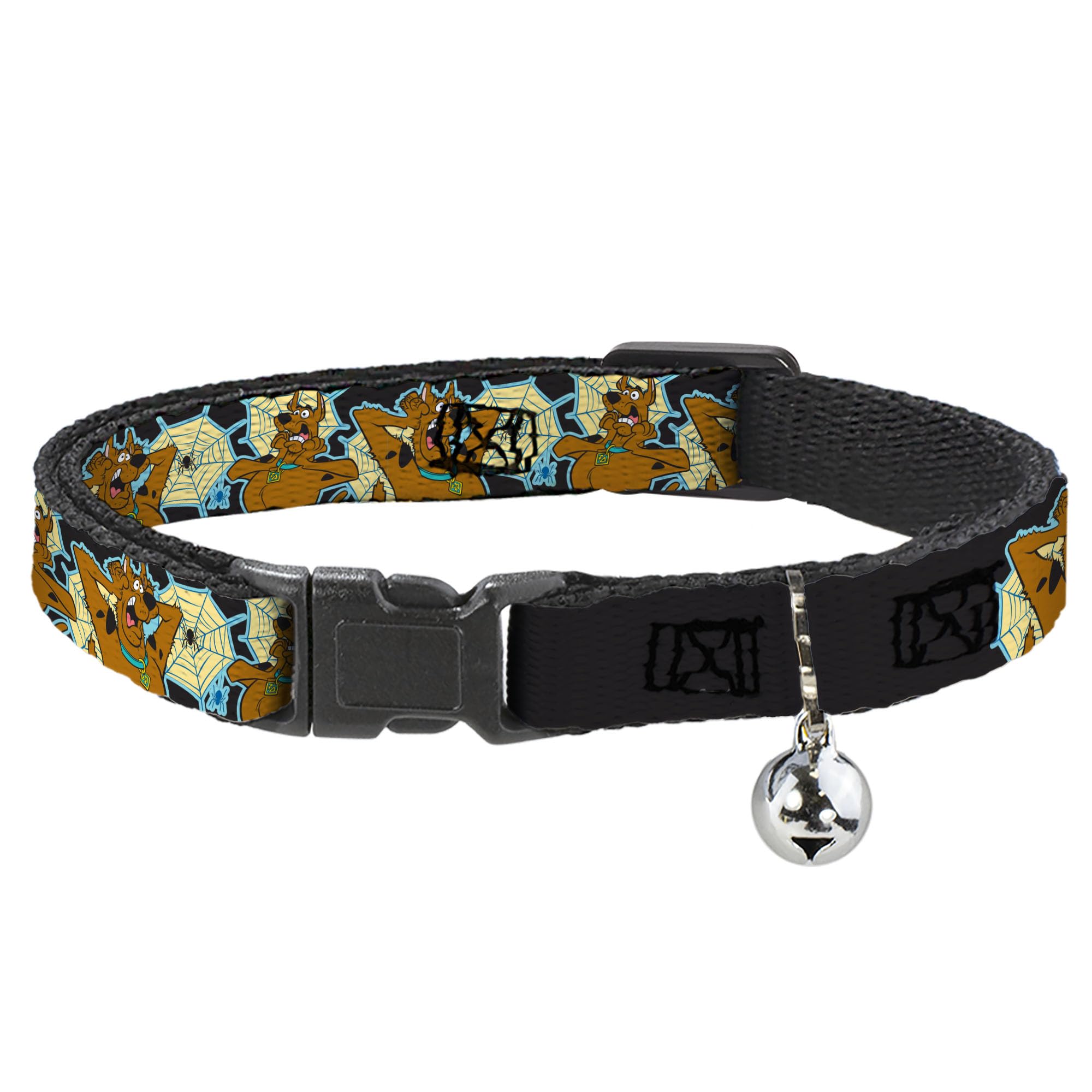 Collar de gato Scooby Doo separable con campana de seguridad en color negro para evitar pérdidas