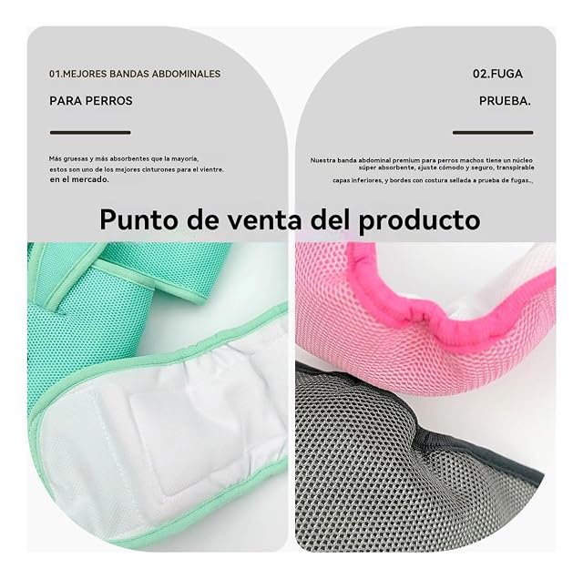 Foto 3 de 6 de Colenumone 3 bonitas bandas para el vientre para perros machos con orejas 3D, pañales lavables y reutilizables